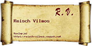 Reisch Vilmos névjegykártya